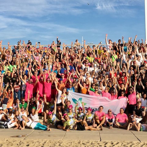 strand bedrijfsuitje teamuitje groepsfoto